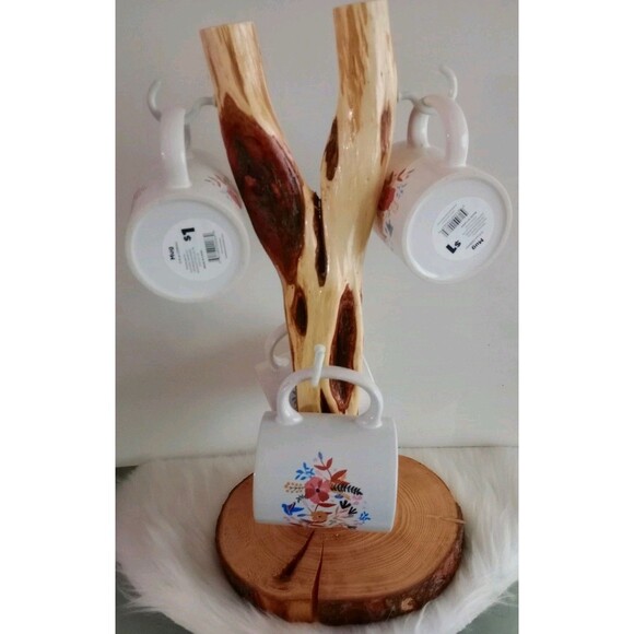 Hand Crafted Diamond Willow Cup Holder Unique One Of A Kind Kitchen New - Picture 5 of 8